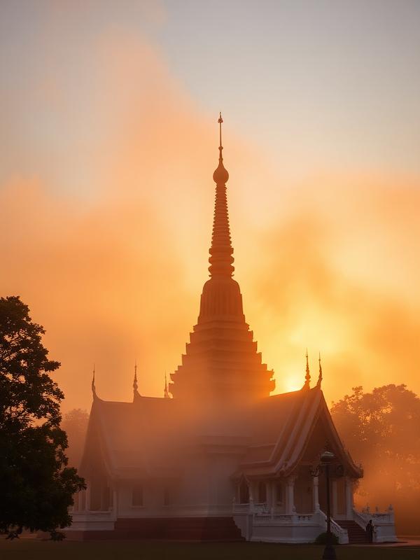 วัดในภาคเหนือยามเช้า